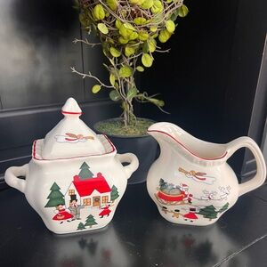 Vintage Mason’s Ceramic Sugar and Creamer Set